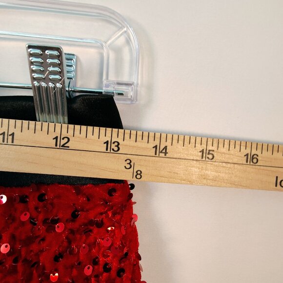 Holly & Cupid Women's Junior 13 Mrs. Claus Sequin Faux Fur Skirt NWOT - Picture 7 of 8